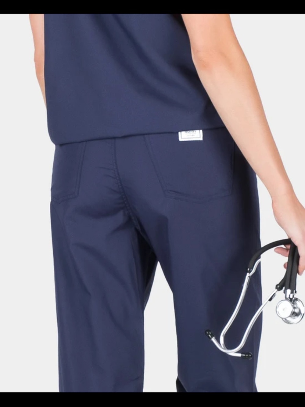 Blue Sky Navy Drawstring Pants with White Cord